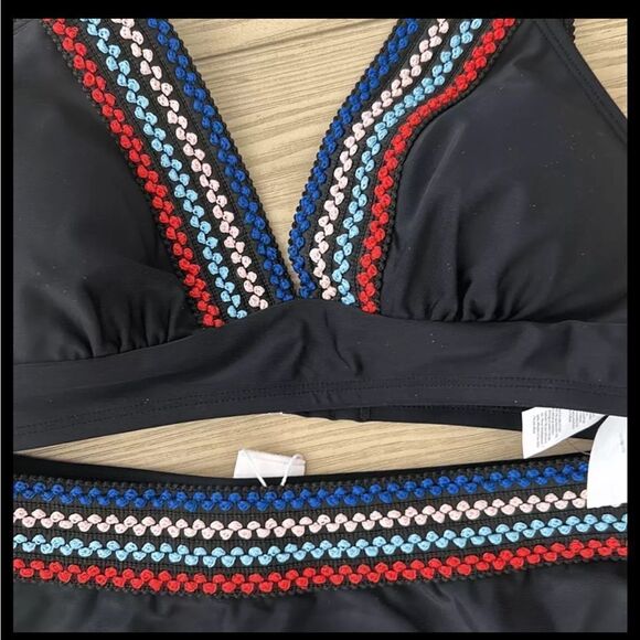 Cupshe Women's V Neck High Waist Bikini Sets Swimsuit, size Small, Black, NWT - Picture 3 of 5